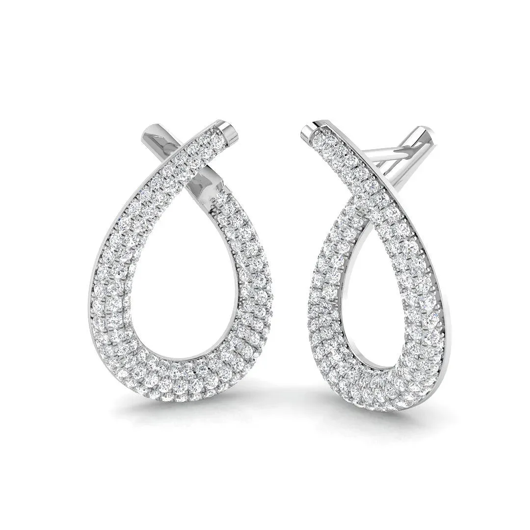 1.00ct Diamond Drop Earrings in 18K White Gold | Natural & Lab-Grown Diamonds | Teardrop Design - Lab Grown Diamond / 9k Yellow Gold / 1: the shop's own photo