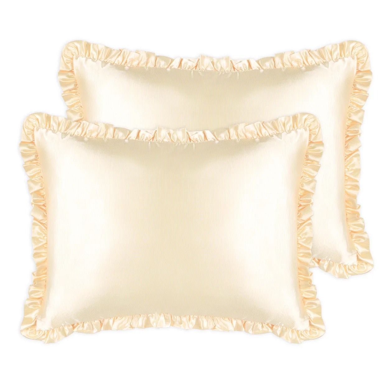 Satin Frilly Pillowcase Twin Pack - Buttercup Collection: the shop's own photo
