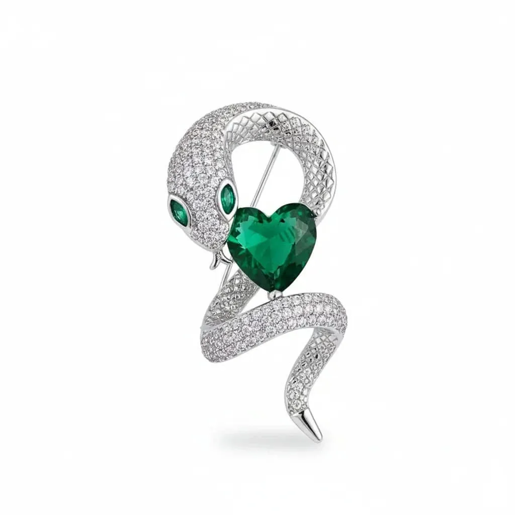 Serpent Heart Crystal Brooch: the shop's own photo