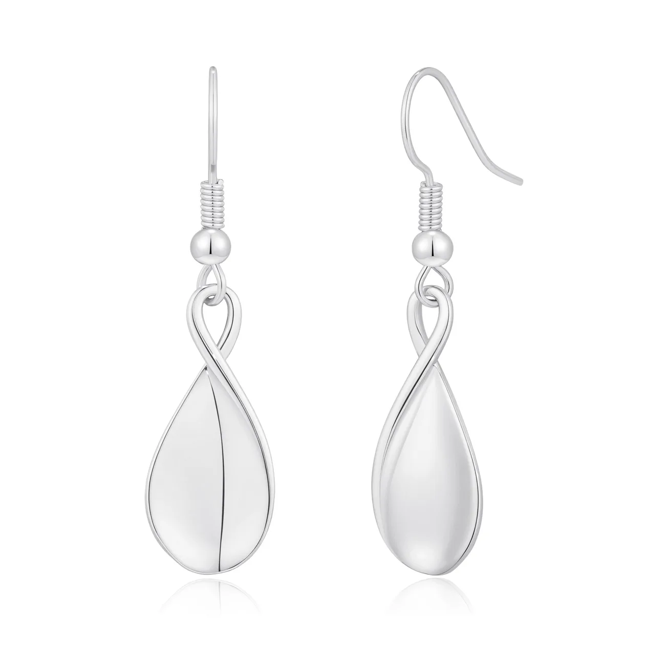 Silver Plated Infinity Curve Drop Earrings: the shop's own photo