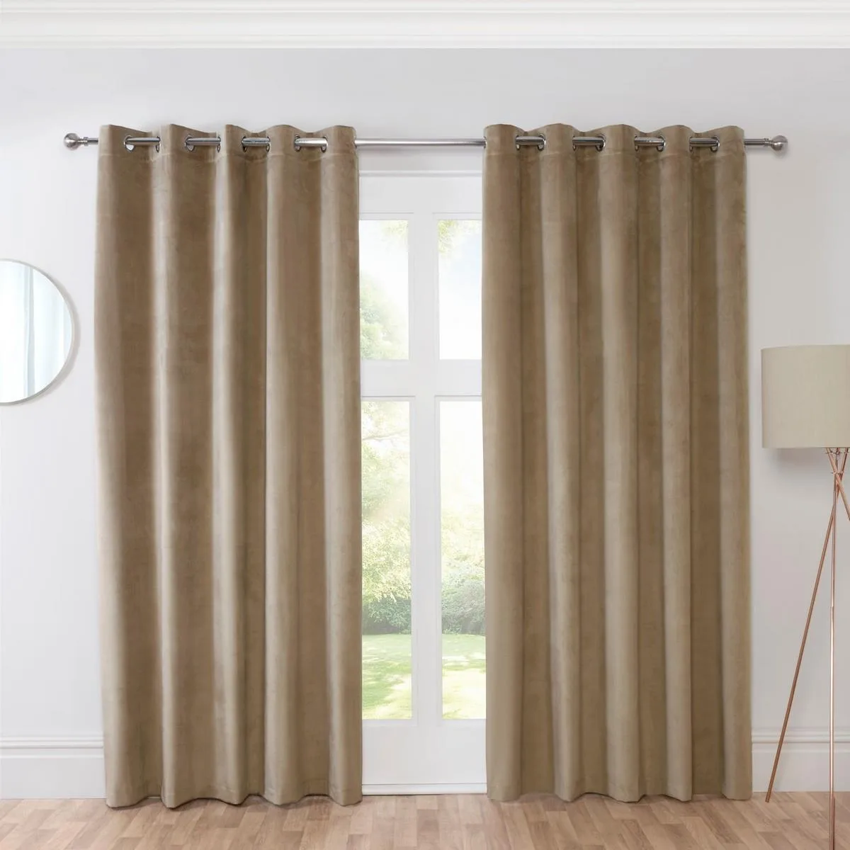 Casa Mocha Eyelet Curtains - 66" x 90": the shop's own photo