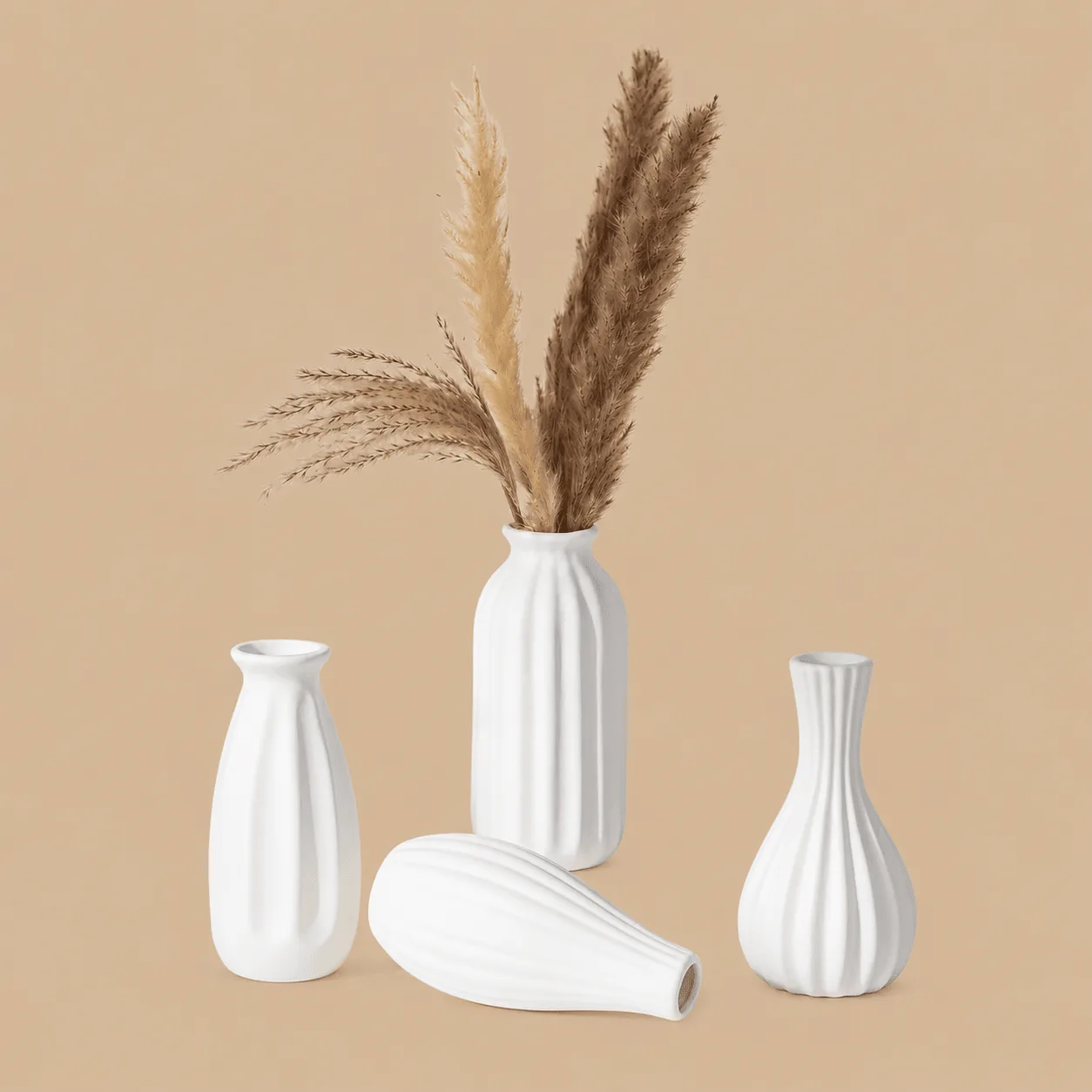 NUPTIO White Ceramic Bud Vase Set of 4: the shop's own photo