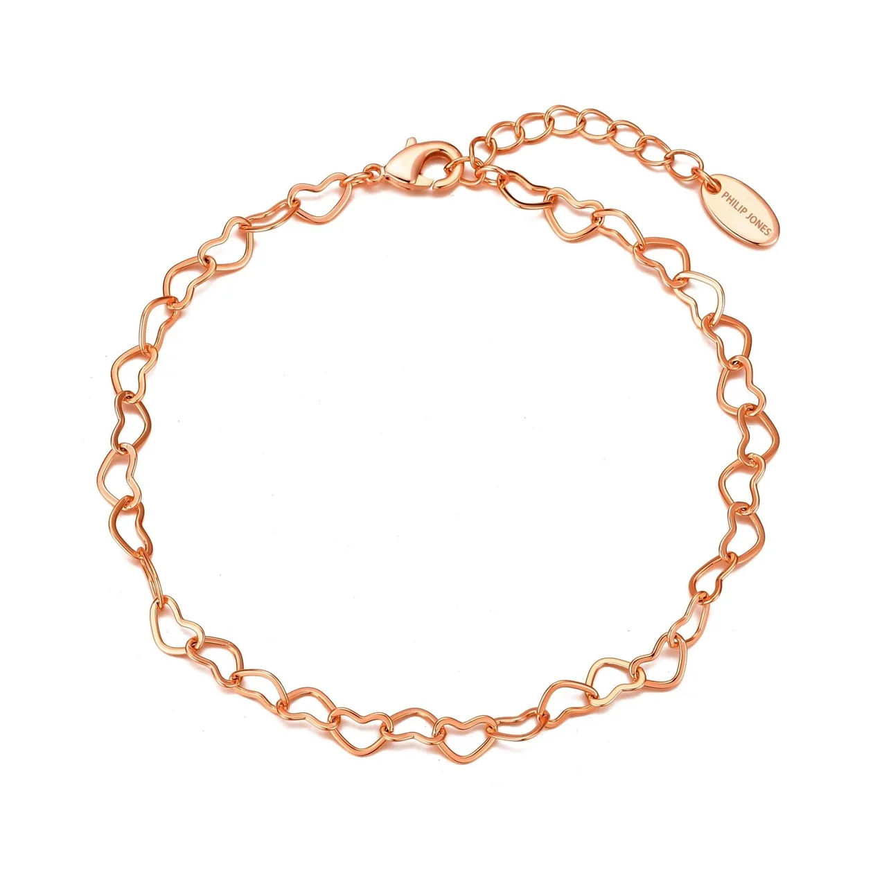 Rose Gold Plated Heart Link Bracelet: the shop's own photo