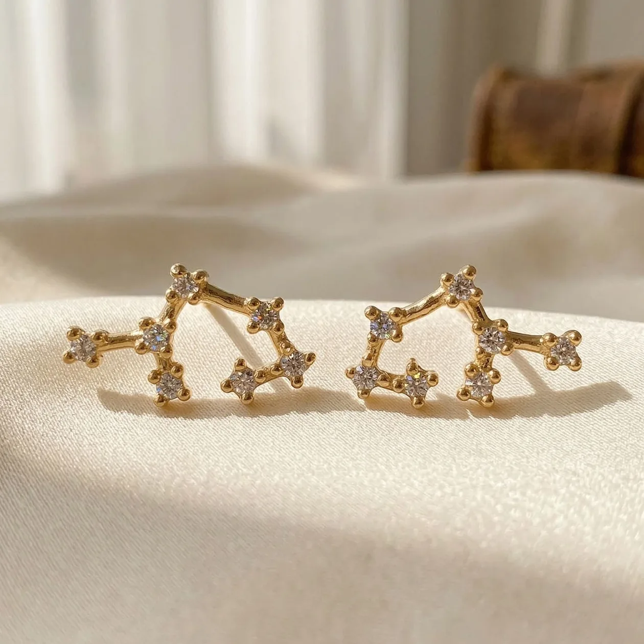 Sagittarius Star Sign Constellation Astrology Tiny Zodiac Earrings: the shop's own photo