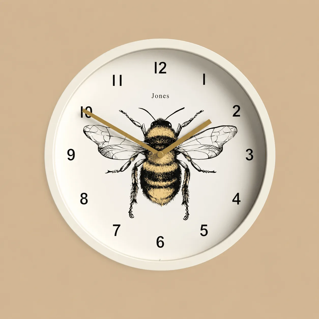 Jones Clocks Bee White Wall Clock: the shop's own photo