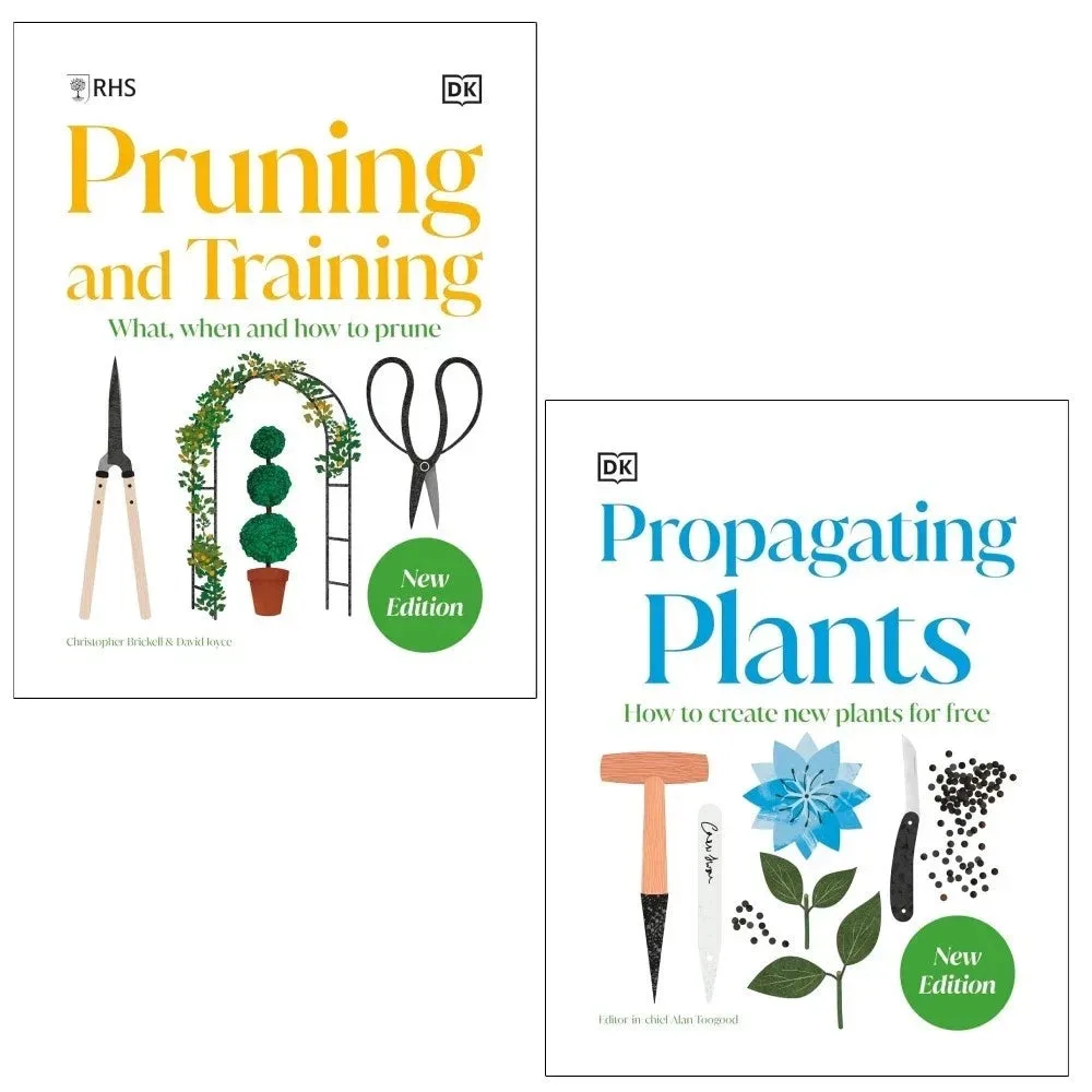 RHS Gardening 2 Books Collection Set: Pruning and Training & Propagating Plants - Non Fiction - Hardback: the shop's own photo