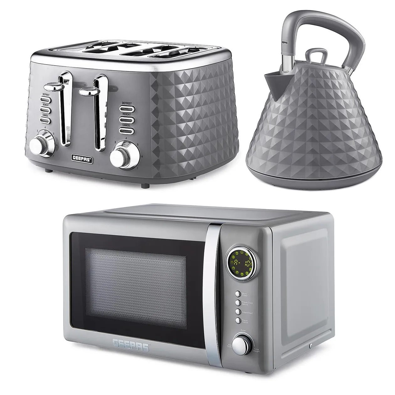 Digital 20L Microwave, Argyle Collection 1.7L Kettle & 4 Slice Toaster Set: the shop's own photo