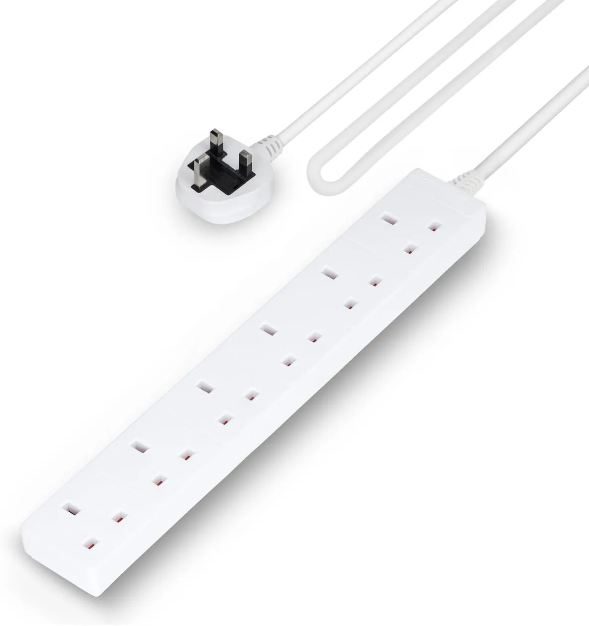 6 Gang Extension Lead, 3M Cable 6-Way Plug Extension Cable: the shop's own photo