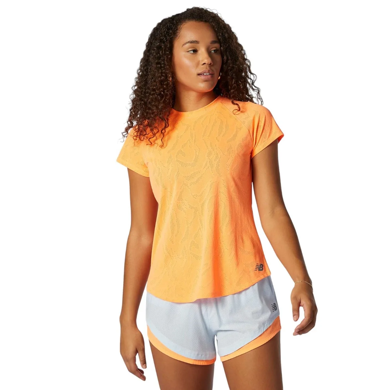 New Balance Women's Q Speed Fuel Jacquard T-Shirt - Orange | Size: S: the shop's own photo
