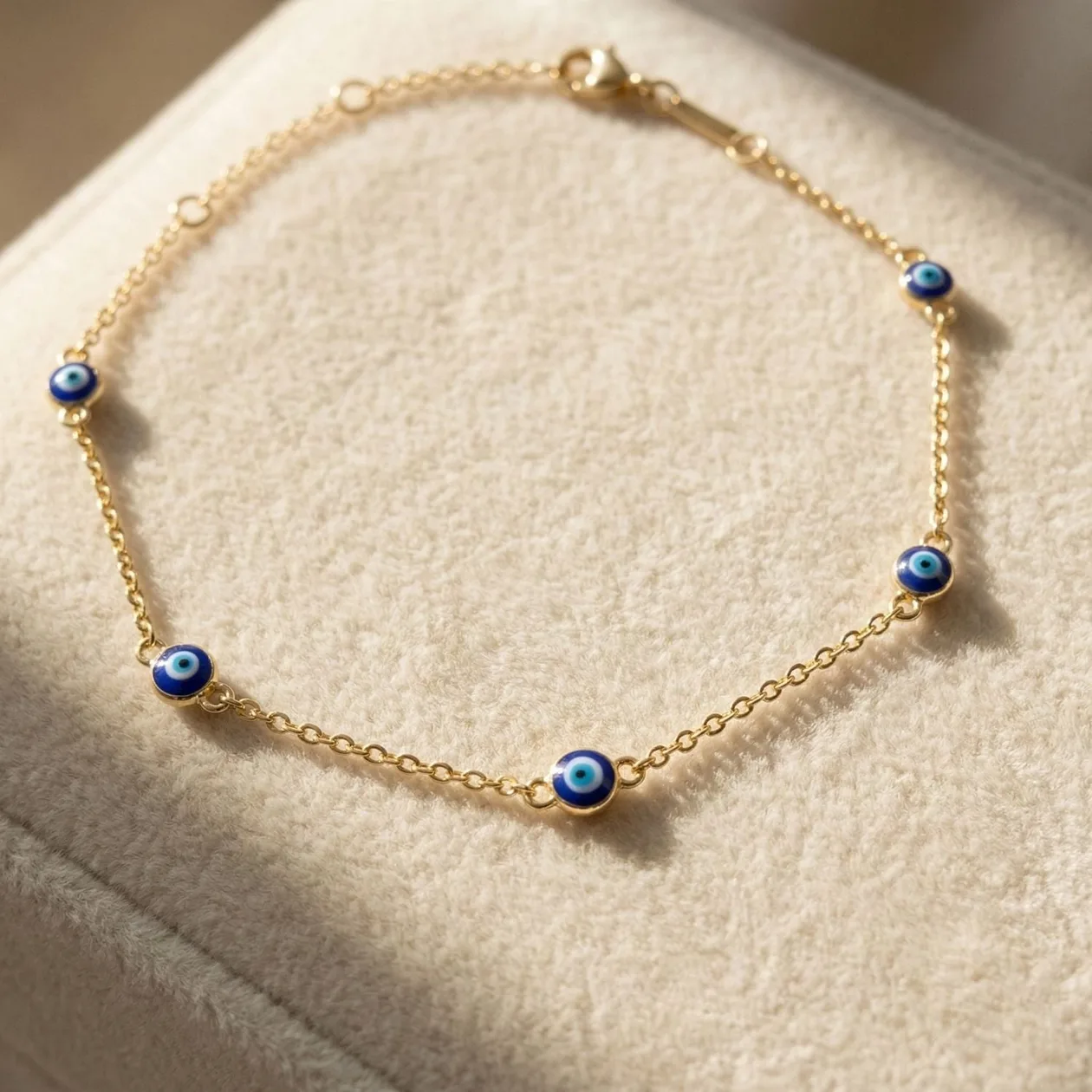 Turkish Evil Eye Gold Plated Charm Friendship Bracelet: the shop's own photo