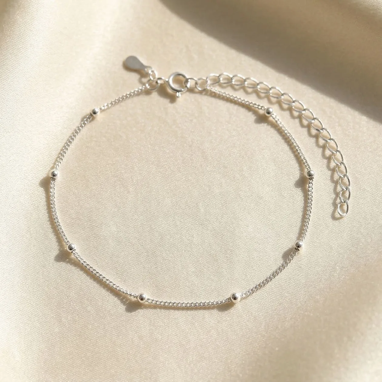 Silver Dainty Satellite Chain Stacking Bracelet: the shop's own photo