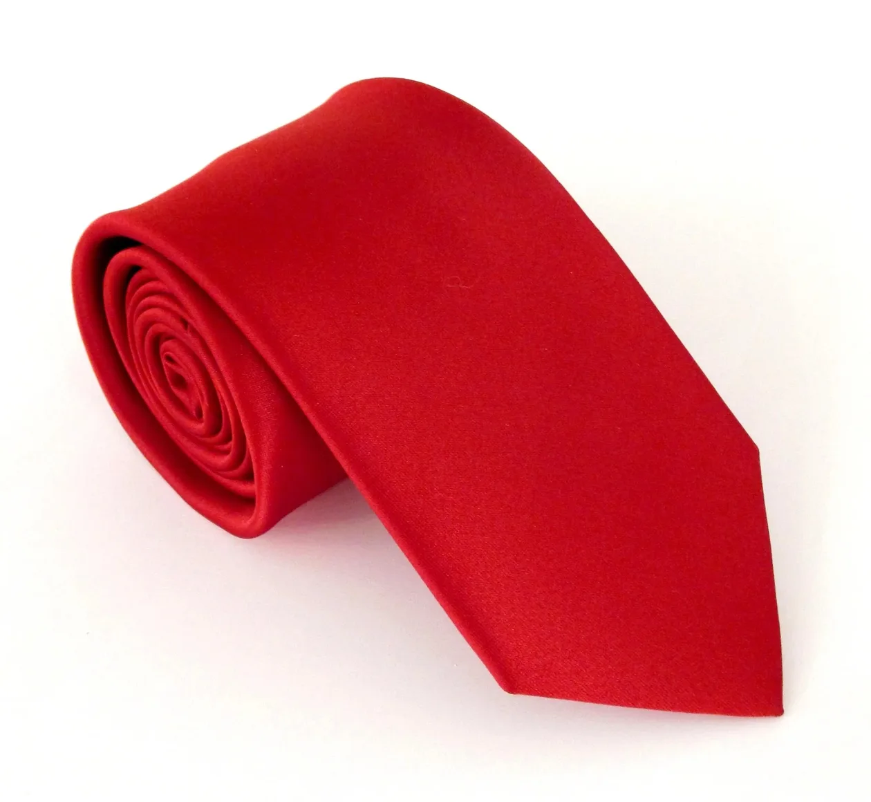 Red Satin Wedding Tie: the shop's own photo