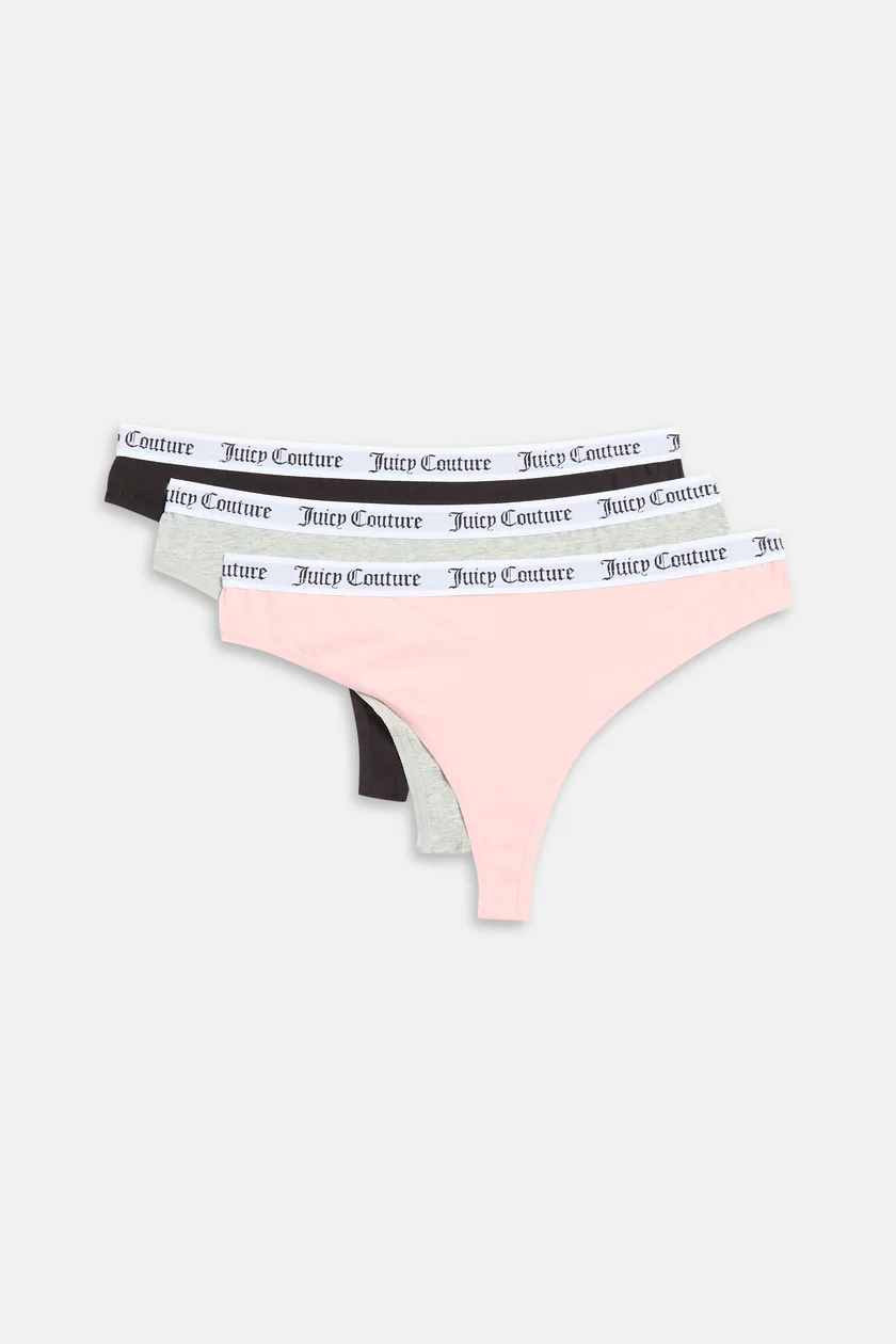 Multi Pack Of 3 Cotton Branded Waistband Thongs - L / Multi: the shop's own photo