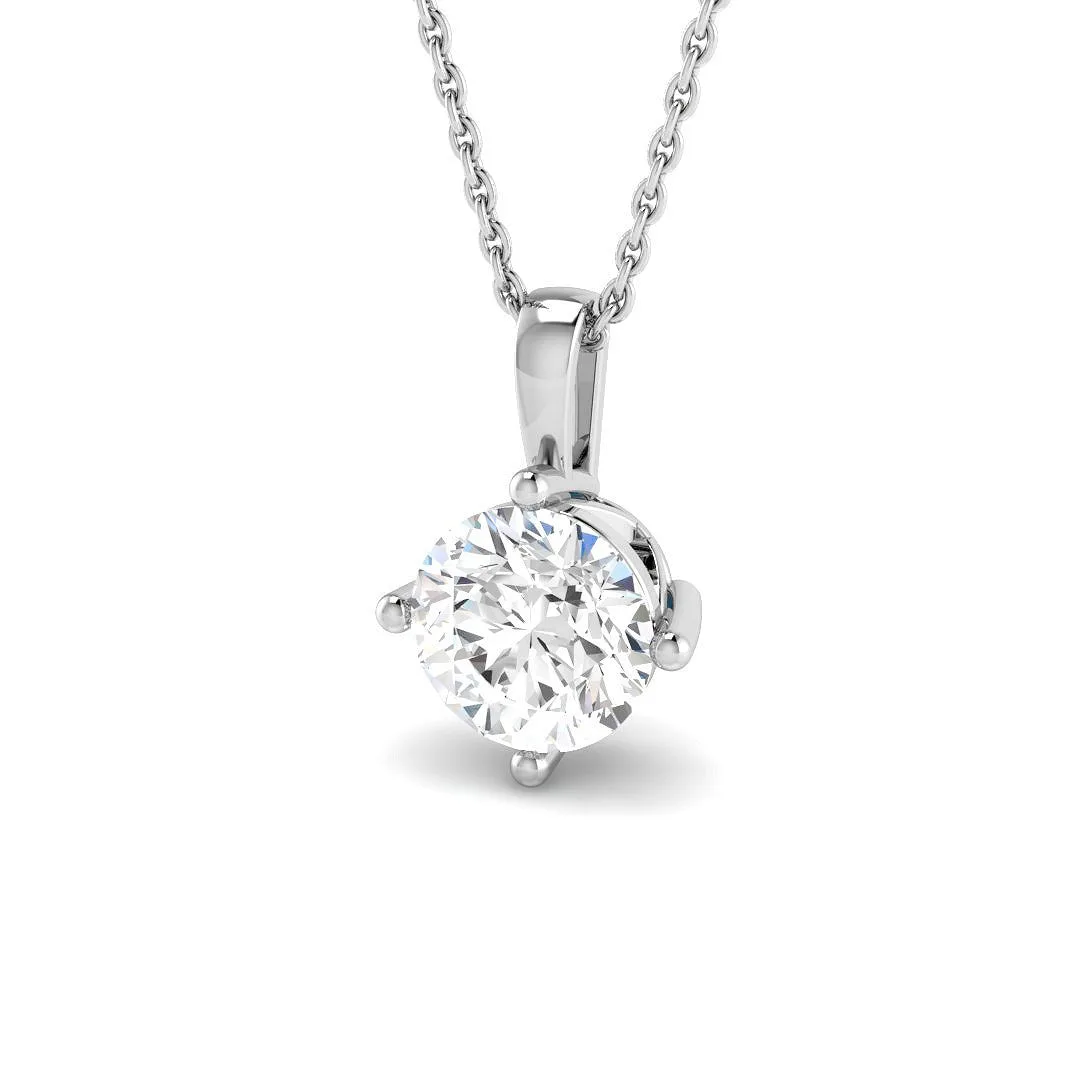 Lab Grown Round Brilliant Diamond Solitaire Pendant | Elegant Necklace Without Chain - 18k Yellow Gold / 0.20 Carat: the shop's own photo