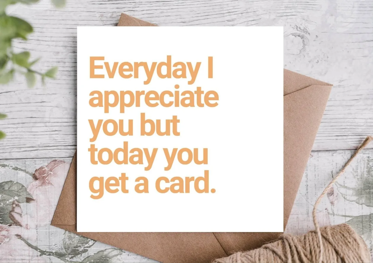 Birthday Card: the shop's own photo