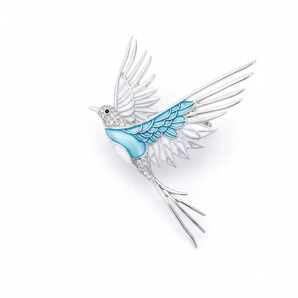 Bluebird Crystal Statement Brooch: the shop's own photo