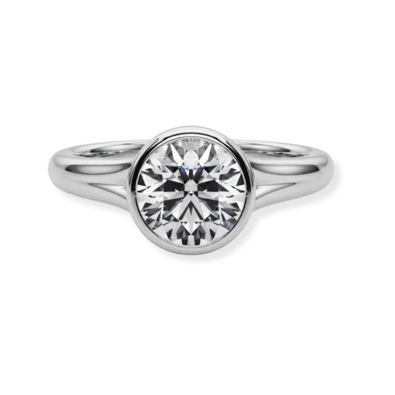 Lab Grown Diamond Round Solitaire Engagement Ring | D-VVS | Bezel Set - 18k Yellow Gold / 0.50 Carat: the shop's own photo