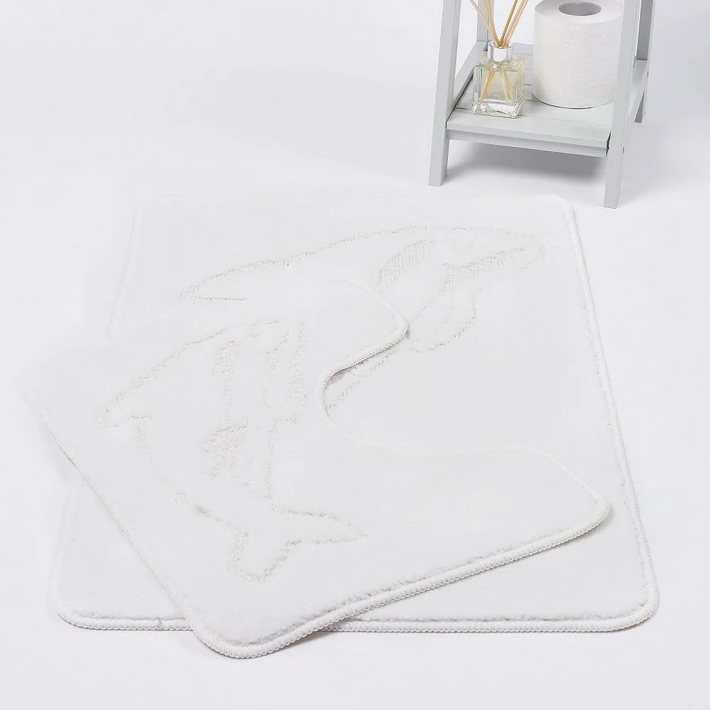 Dolphin 2pc Bath Mat and Pedestal Set - White: the shop's own photo