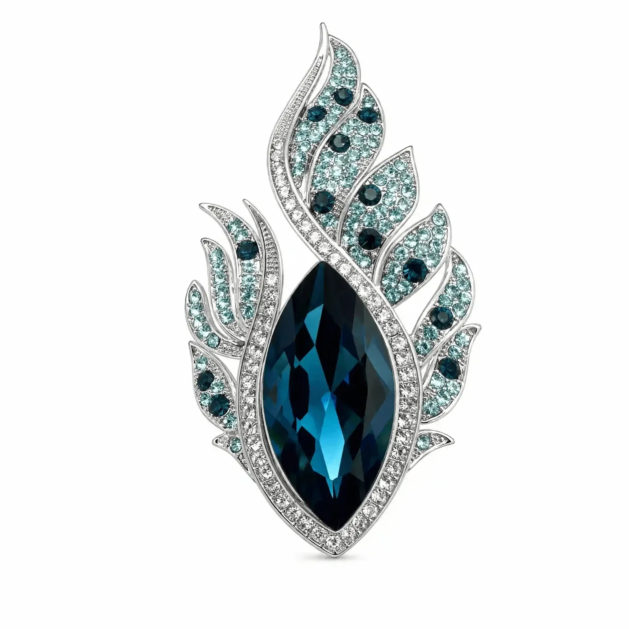 Flame Leaf Crystal Brooch: the shop's own photo