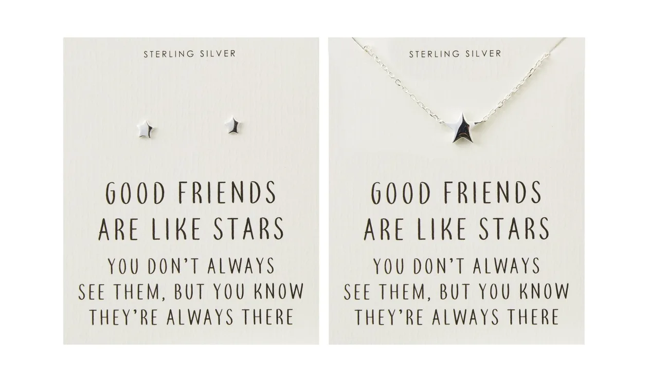 Sterling Silver Friendship Quote Star Set: the shop's own photo