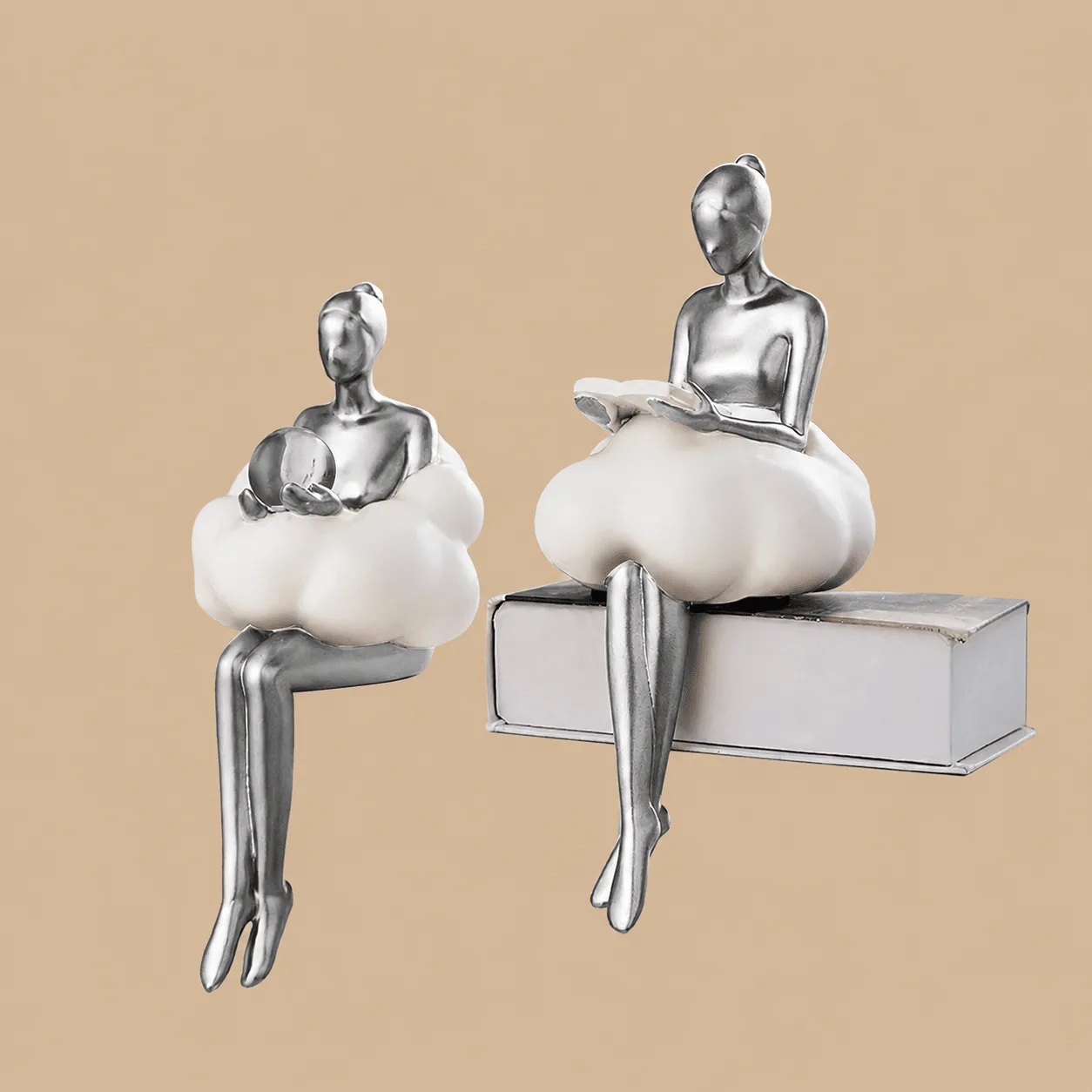 Silver Abstract Thinker Statue: the shop's own photo
