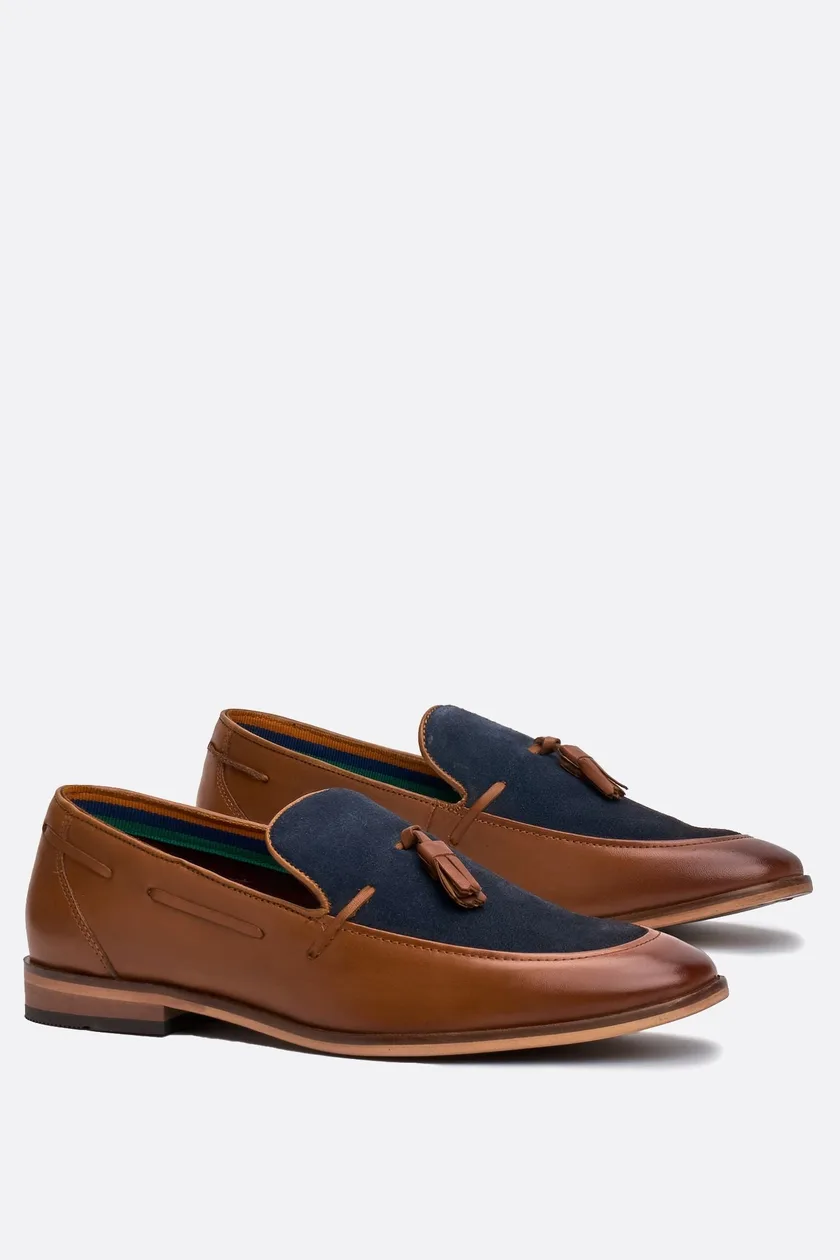 Freemont Tan / Navy Loafers: the shop's own photo