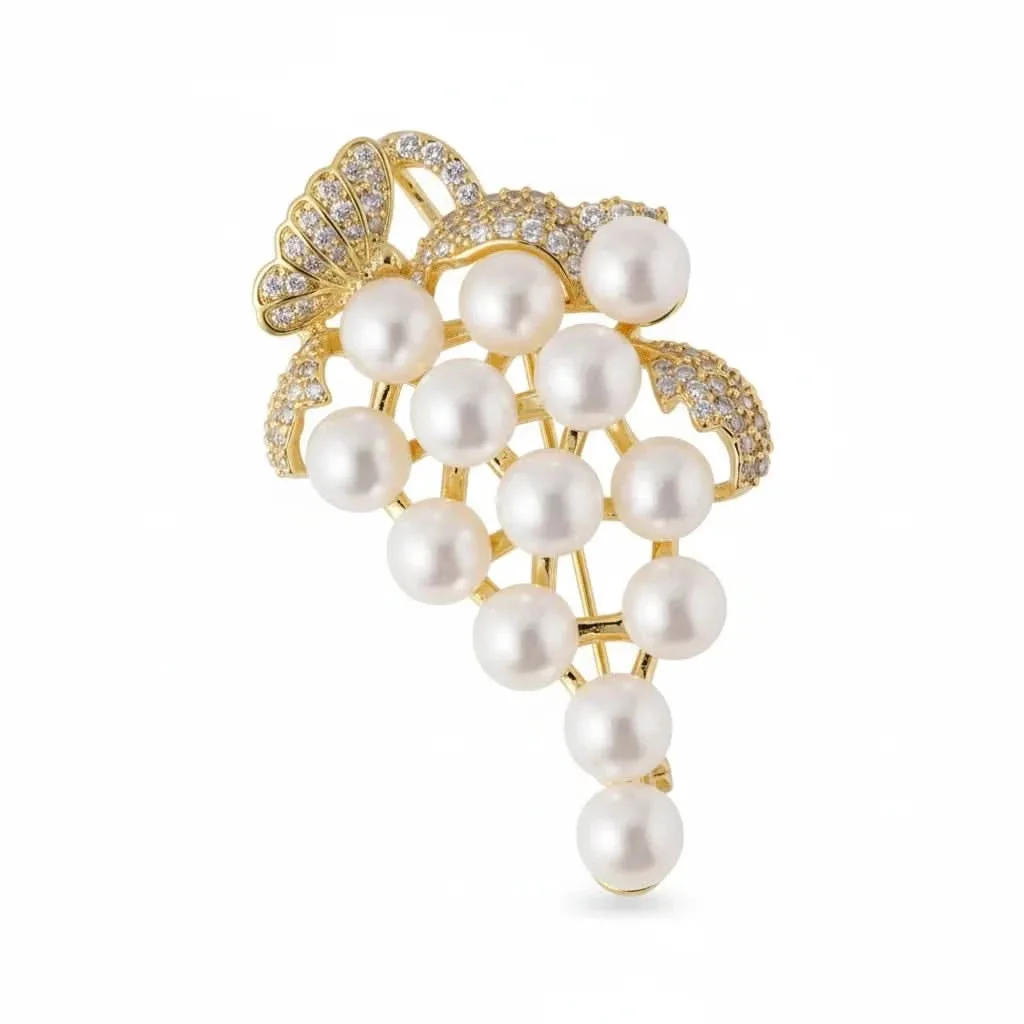 Freshwater Pearl Grape Brooch: the shop's own photo