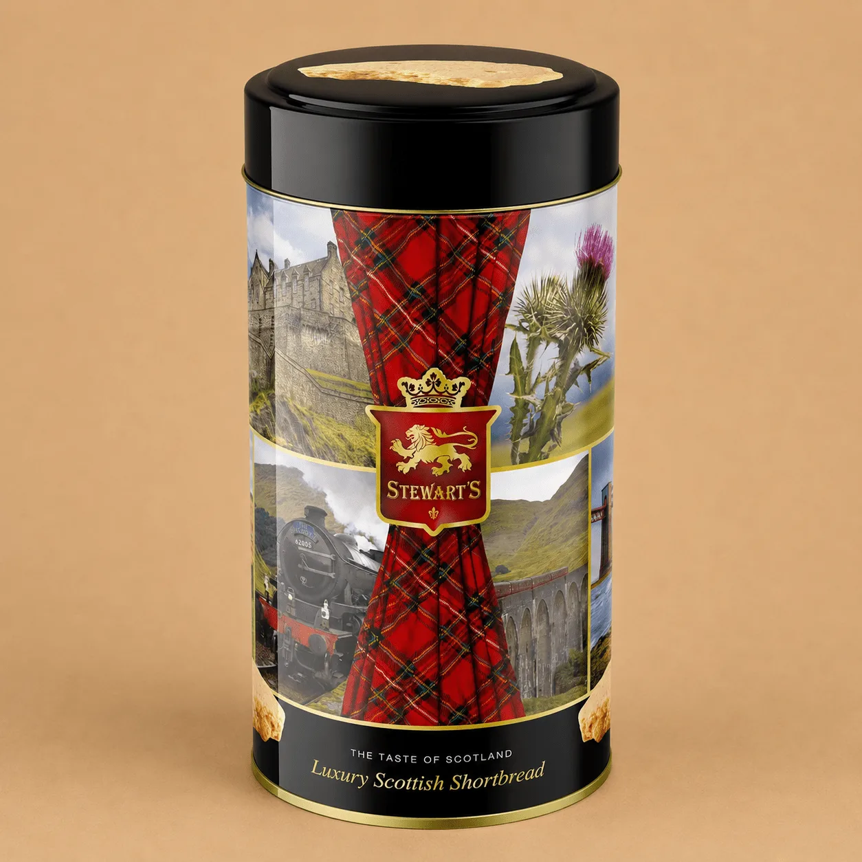 Stewart's Tartan Shortbread Tin: the shop's own photo