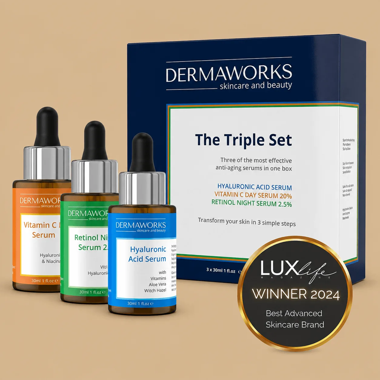 DERMAWORKS Face Serum Set: the shop's own photo