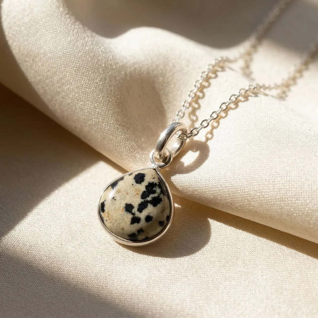 925 Sterling Silver Dalmatian Jasper Necklace: the shop's own photo