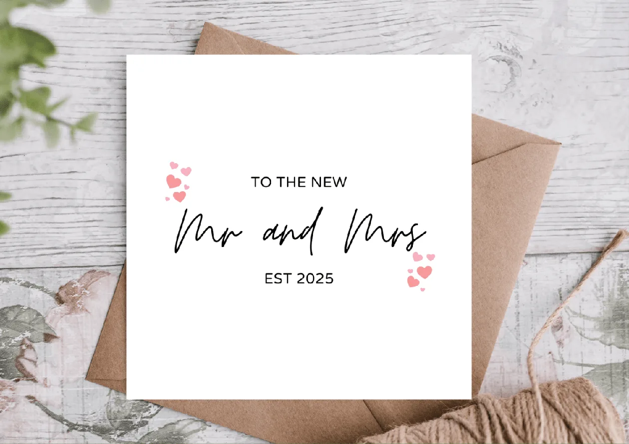 Mr and Mrs EST 2025 Card | Wedding Card /Congratulation Card: the shop's own photo