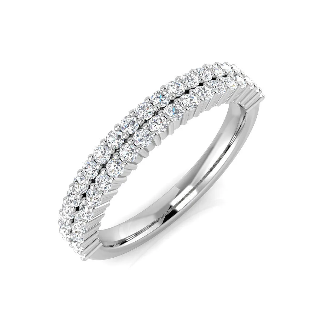 Round Cut 0.45ct Lab-Grown D/VVS Diamond Prong Set Half Eternity Ring - 18k Yellow Gold / 0.45 Carat: the shop's own photo