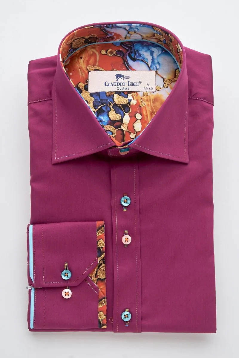 Magenta Shirt with Abstract Contrast: the shop's own photo