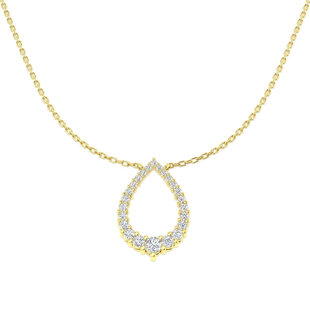 0.5ct Diamond Circle Pendant Necklace – Lab & Natural Diamonds - 18k Yellow Gold / Natural Diamond(F/SI) / 0.50 Carat: the shop's own photo