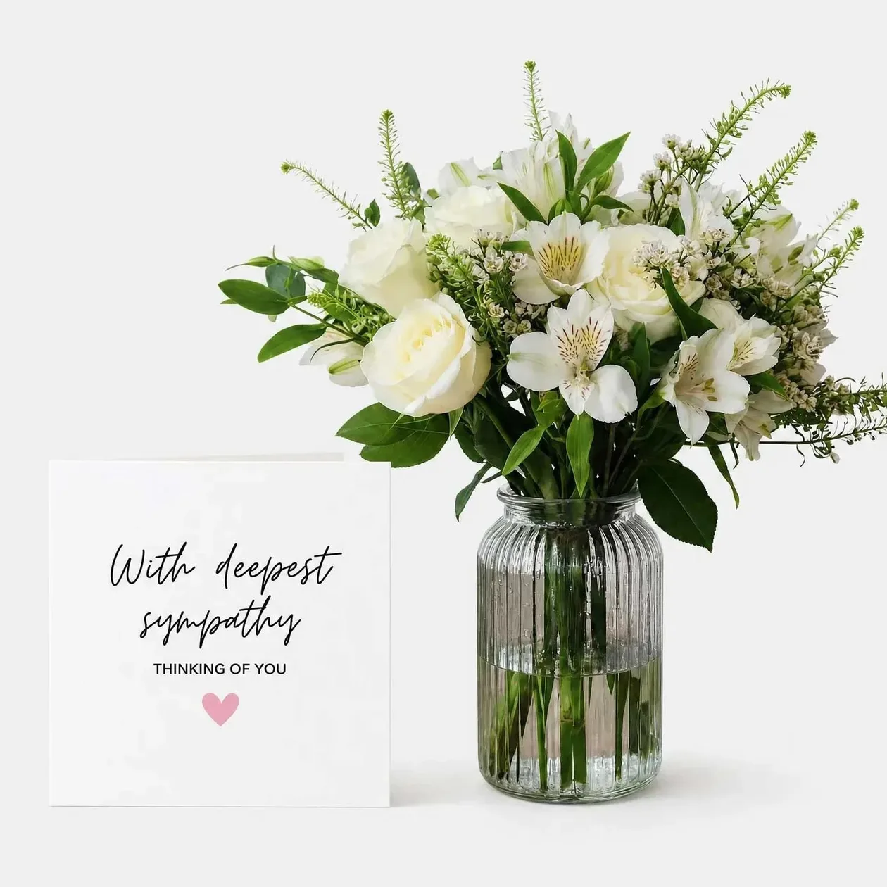 Thinking of You Letterbox Flowers and Sympathy Card: the shop's own photo