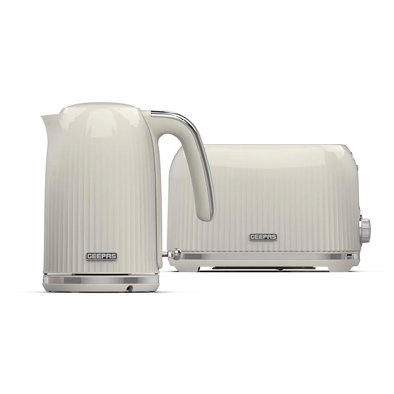 Cream Fluted 2-Slice Bread Toaster & 1.7L Electric Kettle Set: the shop's own photo