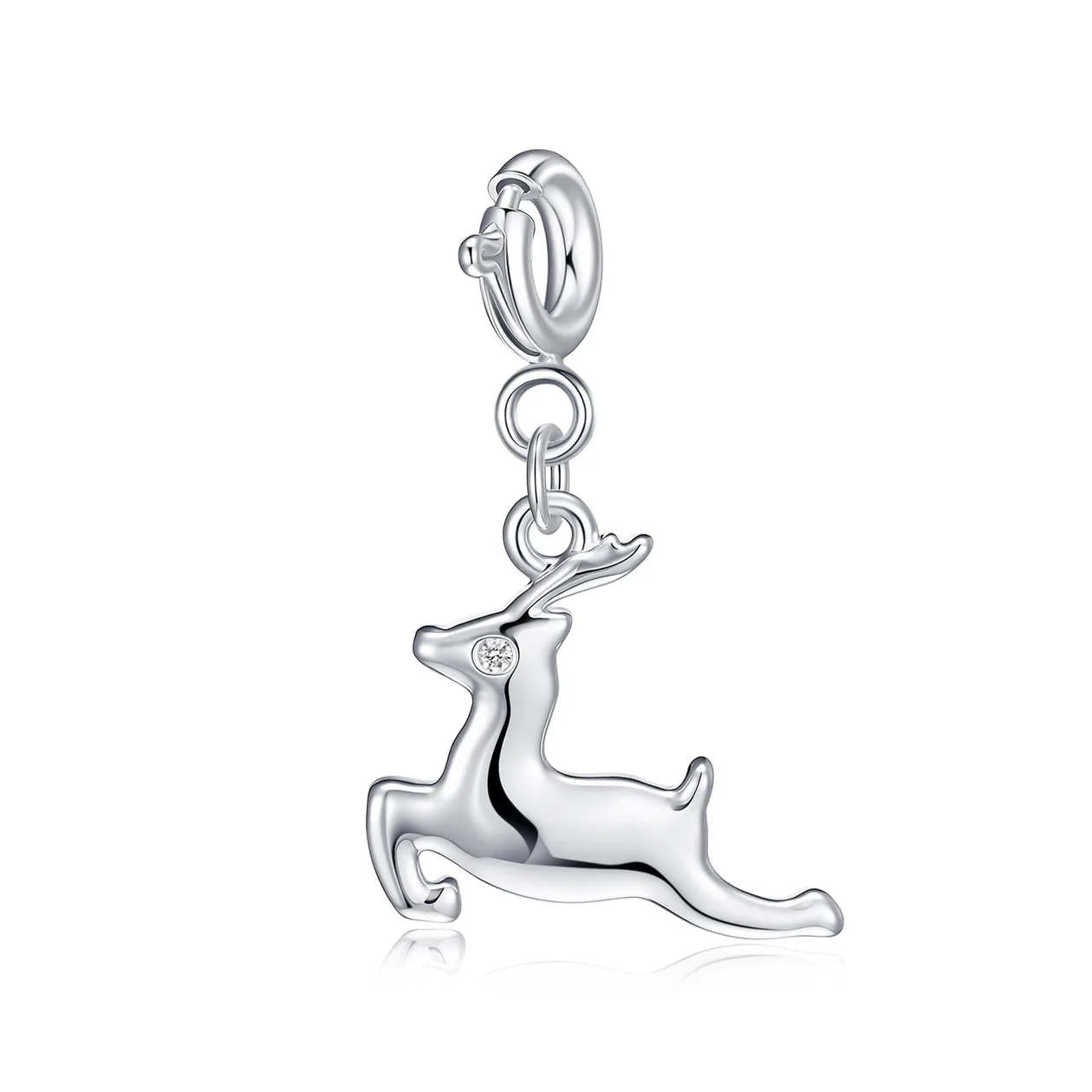 Clip On Christmas Charms Created with Zircondia® Crystals - Reindeer: the shop's own photo