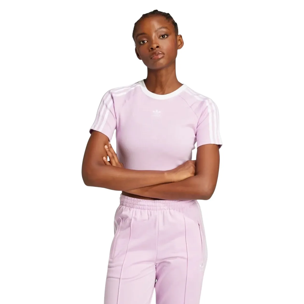 adidas Originals Women's 3-Stripes Baby Tee - Light Orchid | Size: XL: the shop's own photo