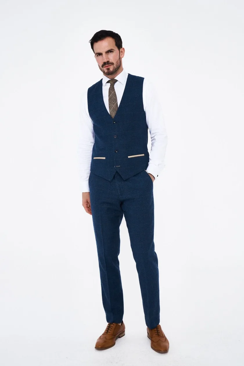 Marc Darcy Dion Blue tweed Waistcoat.: the shop's own photo