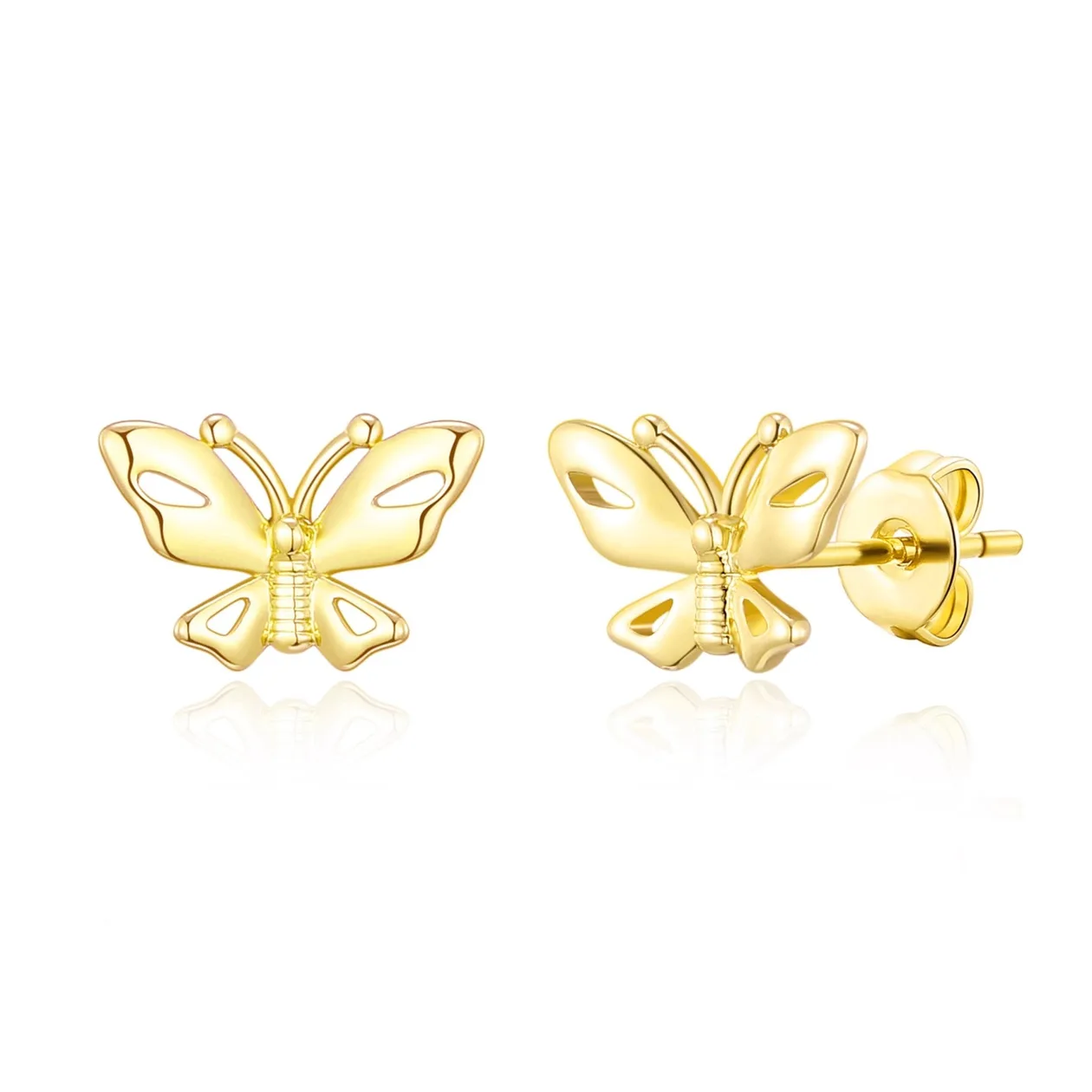 18k Gold Plated Butterfly Stud Earrings: the shop's own photo