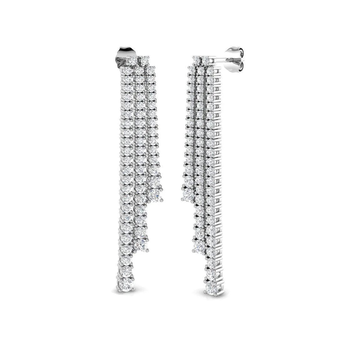 Cupid Luxury Gold Drop & Trilogy Diamond Earrings | 3ct-5.5ct - 5.5 Carat / Natural Diamond(F-VS) / 18k White Gold: the shop's own photo