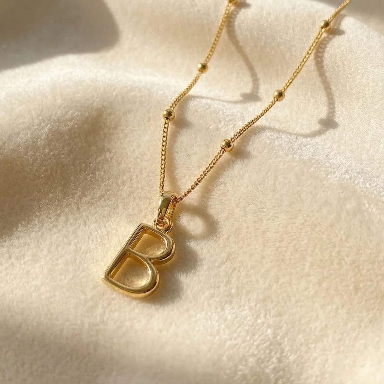 18ct Gold Vermeil Plated Initial Pendant Necklace - S: the shop's own photo