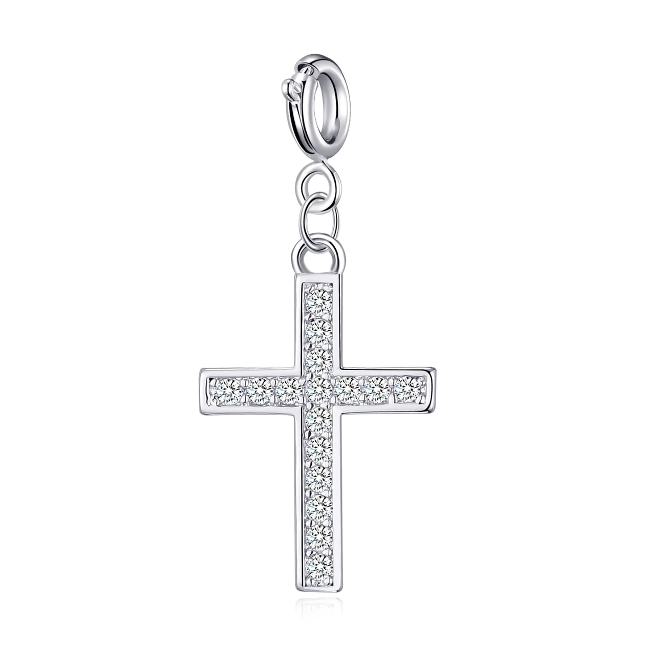 Cross Charm Created with Zircondia® Crystals: the shop's own photo