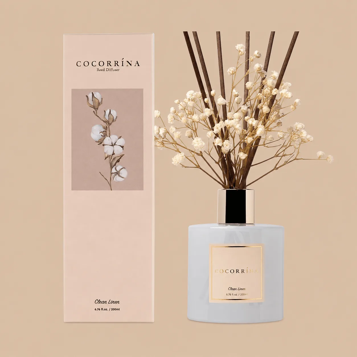 COCORRÍNA Clean Linen Reed Diffuser: the shop's own photo