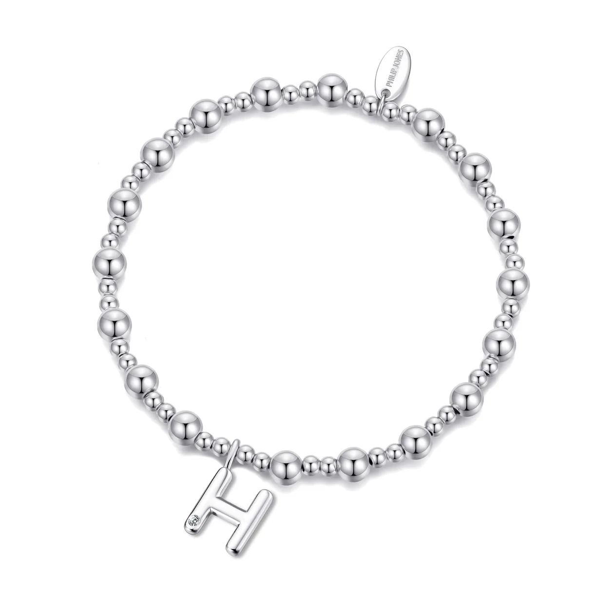 Letter H Initial Stretch Bracelet Created with Zircondia® Crystals: the shop's own photo