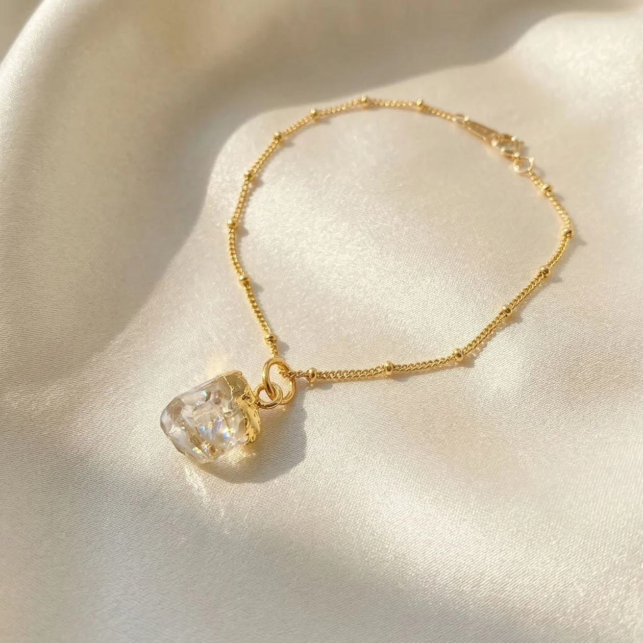 Raw Citrine November Birthstone Satellite Bracelet: the shop's own photo
