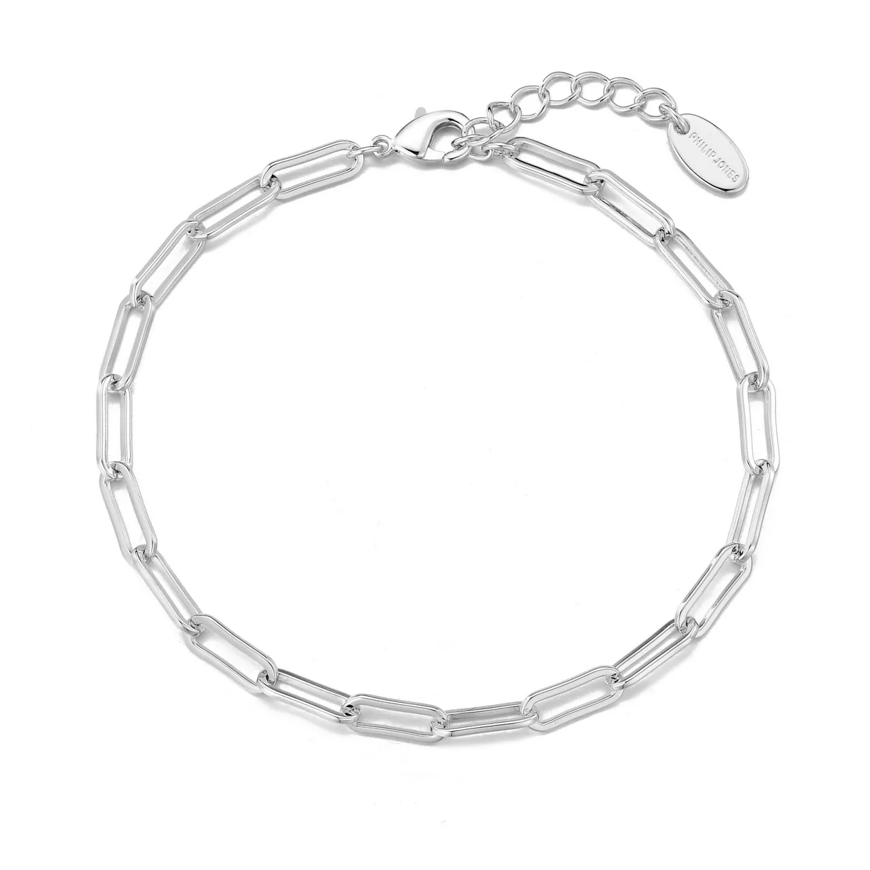 Silver Plated Small Link Paperclip Bracelet: the shop's own photo