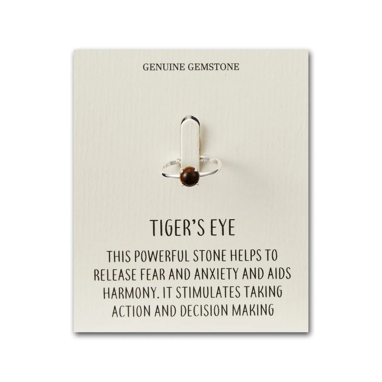 Tigers Eye Adjustable Ring with Quote Card: the shop's own photo