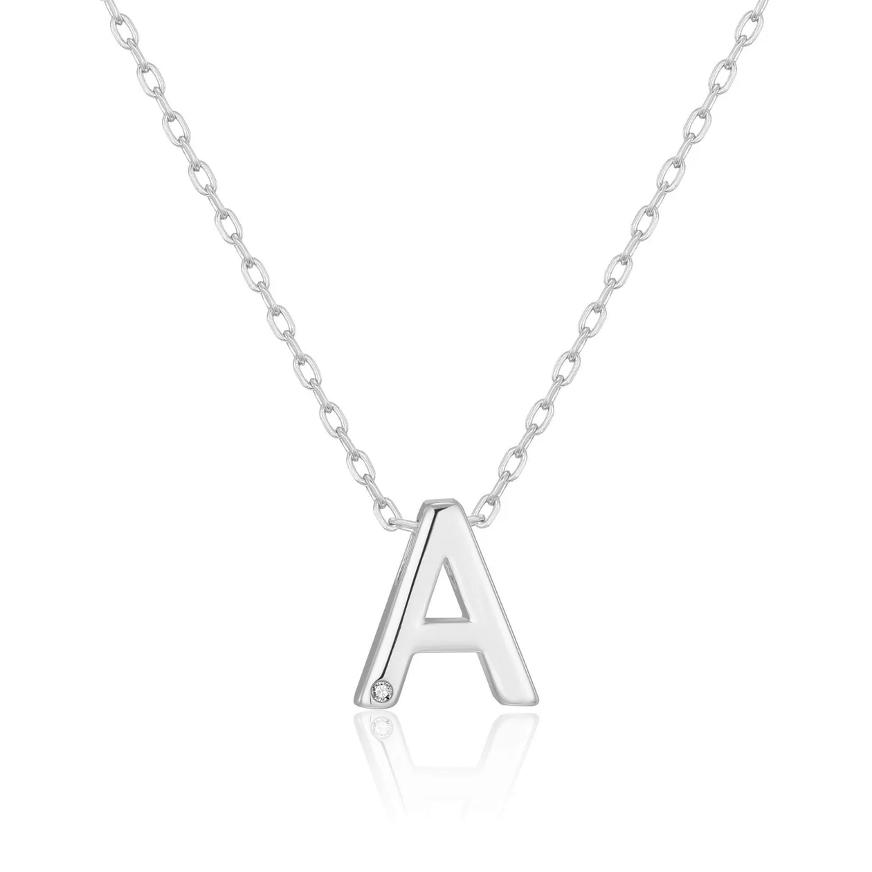 Customisable Initial Necklace (A-Z) with Option of Birthstone Charm - A: the shop's own photo