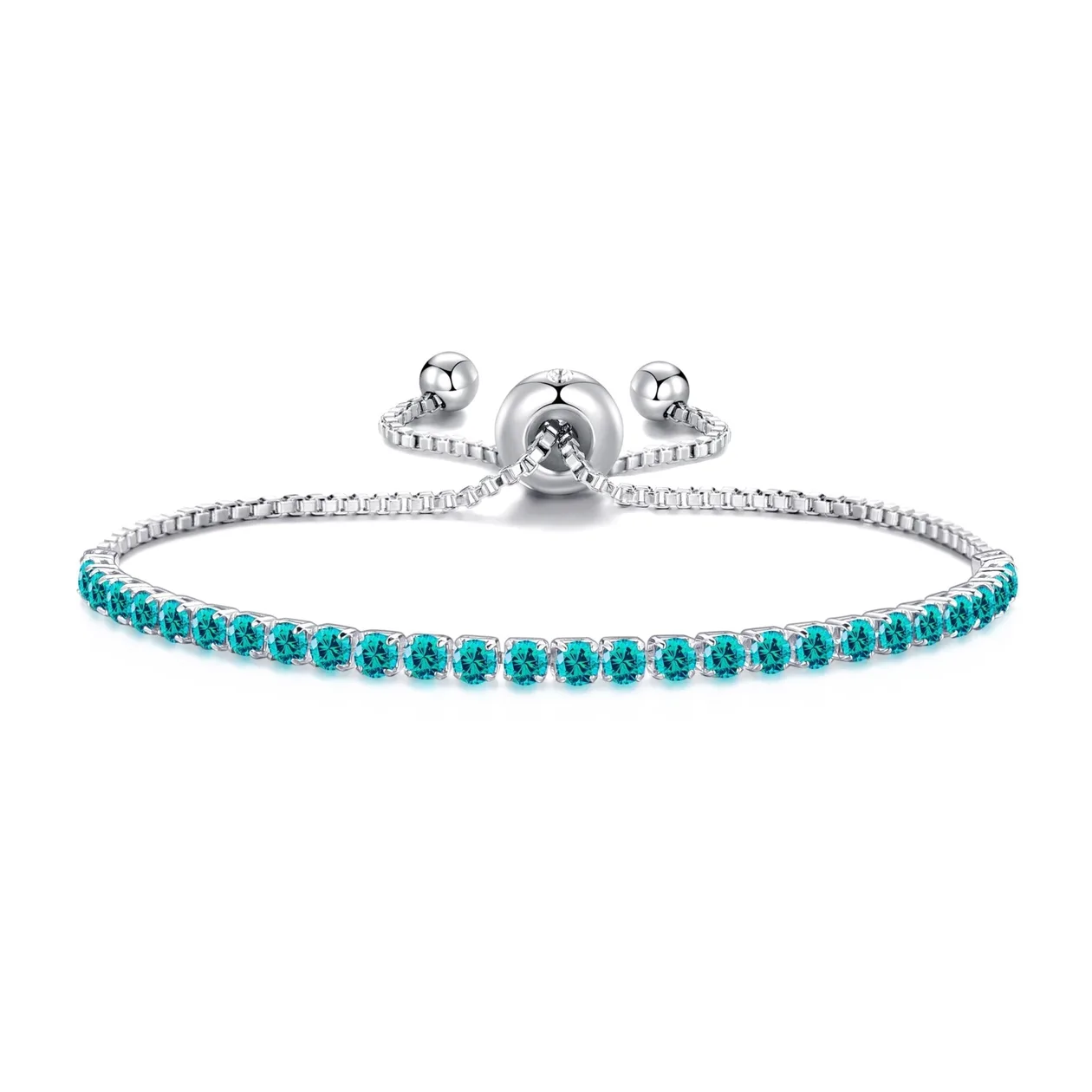 Blue Tennis Friendship Slider Bracelet Created with Zircondia® Crystals: the shop's own photo